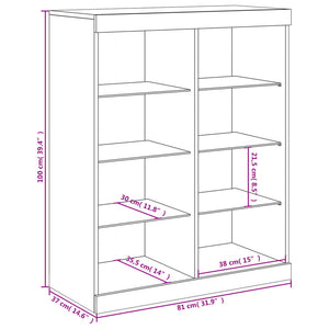 Sideboard mit LED Betongrau 81x37x100 cm