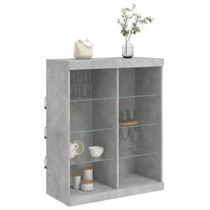 Sideboard mit LED Betongrau 81x37x100 cm