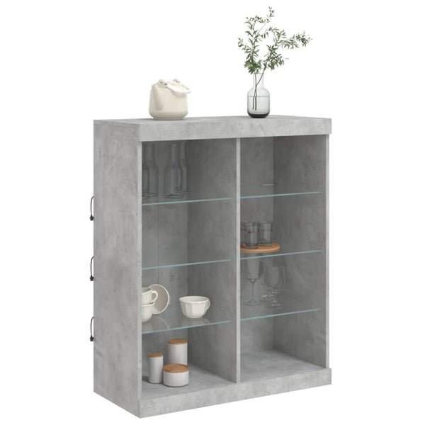 Sideboard mit LED Betongrau 81x37x100 cm
