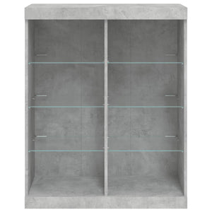 Sideboard mit LED Betongrau 81x37x100 cm