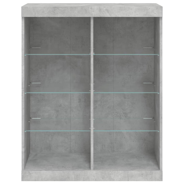 Sideboard mit LED Betongrau 81x37x100 cm