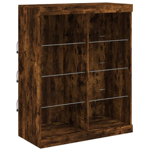 Sideboard mit LED Räuchereiche 81x37x100 cm