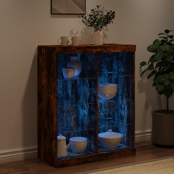 Sideboard mit LED Räuchereiche 81x37x100 cm