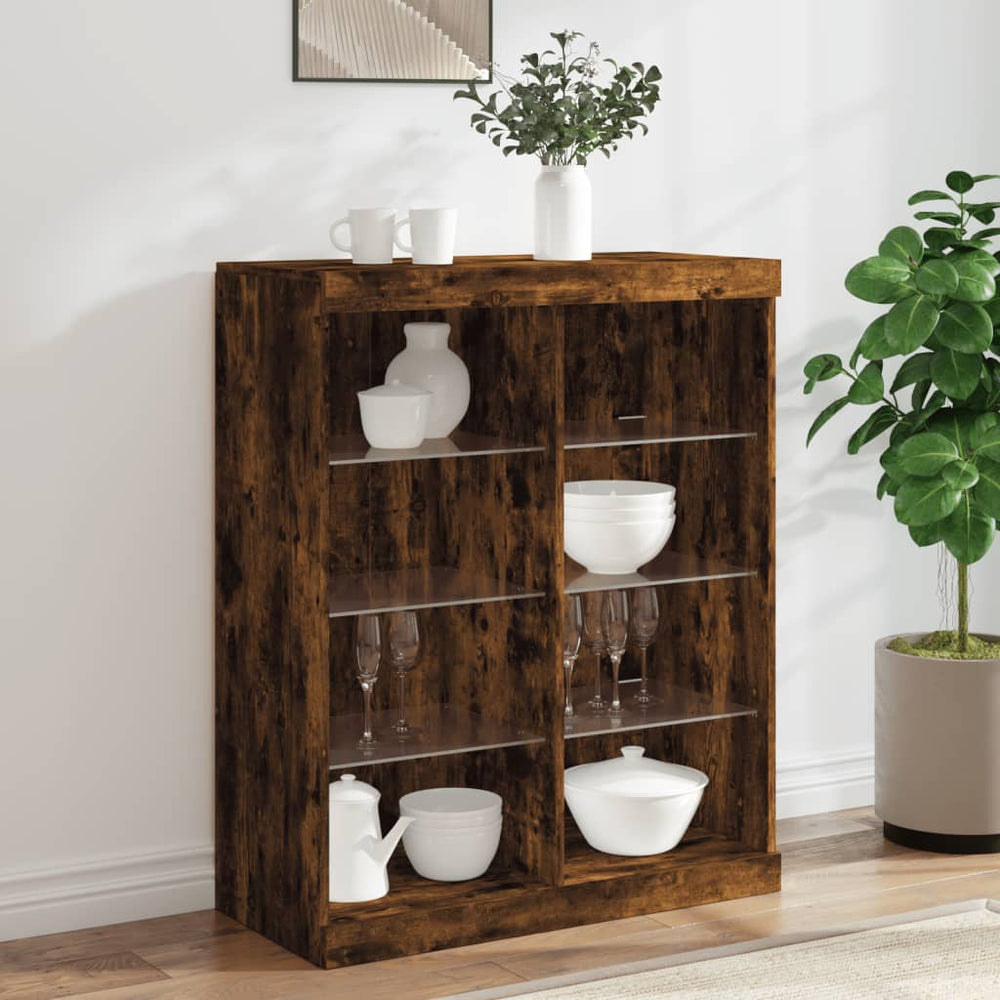Sideboard mit LED Räuchereiche 81x37x100 cm