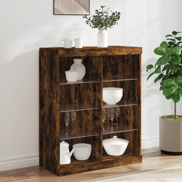 Sideboard mit LED Räuchereiche 81x37x100 cm