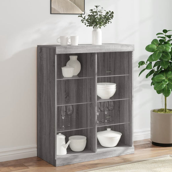 Sideboard Grau Sonoma mit LED