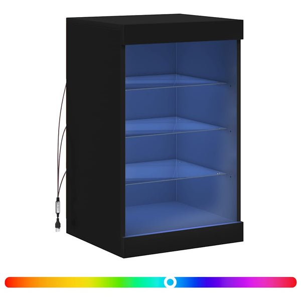 Schwarzes Sideboard mit LED-Leuchten 41x37x67 cm