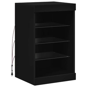 Schwarzes Sideboard mit LED-Leuchten 41x37x67 cm