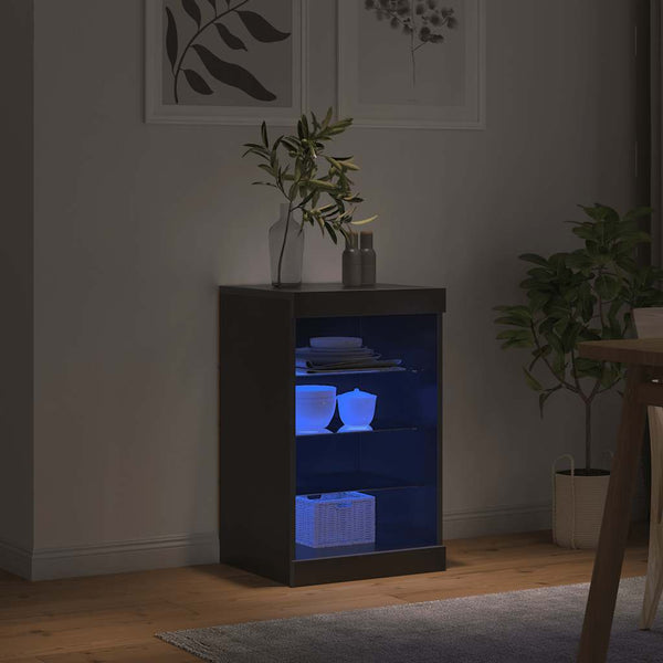Schwarzes Sideboard mit LED-Leuchten 41x37x67 cm