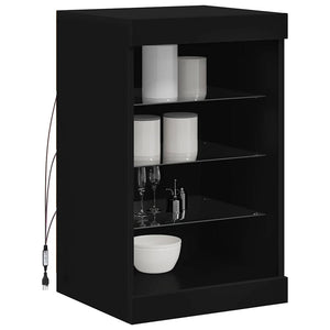 Schwarzes Sideboard mit LED-Leuchten 41x37x67 cm