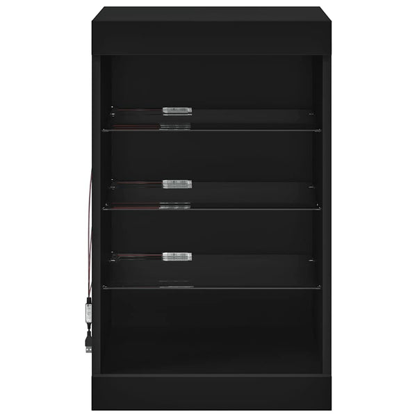 Schwarzes Sideboard mit LED-Leuchten 41x37x67 cm