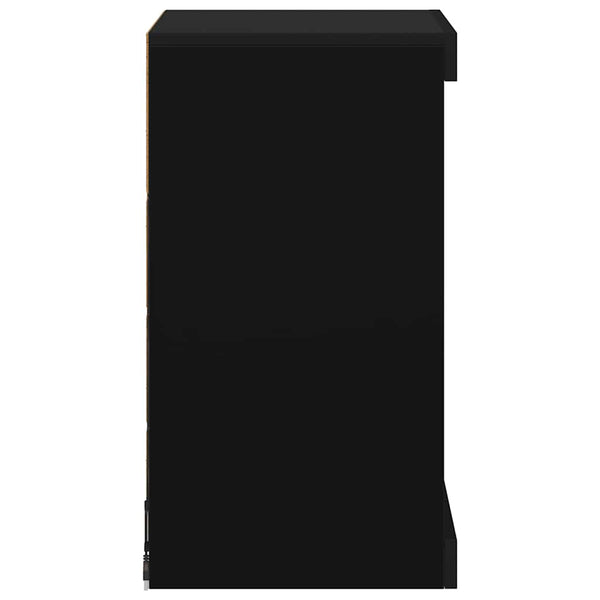 Schwarzes Sideboard mit LED-Leuchten 41x37x67 cm