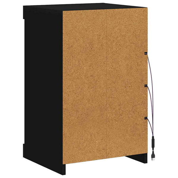 Schwarzes Sideboard mit LED-Leuchten 41x37x67 cm