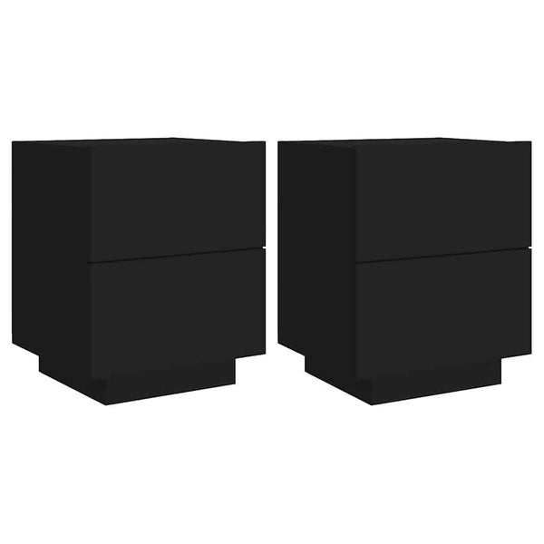 LED Nachttische Schwarz 2er-Set