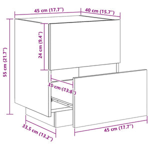 LED Nachttische Schwarz 2er-Set