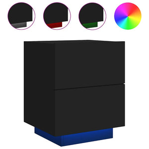 LED Nachttische Schwarz 2er-Set