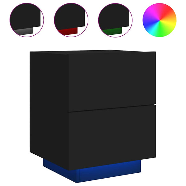 LED Nachttische Schwarz 2er-Set