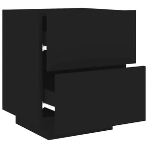 LED Nachttische Schwarz 2er-Set