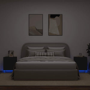 LED Nachttische Schwarz 2er-Set