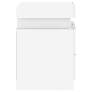 Nachttische mit LED-Leuchten, 2er-Set, Weiß