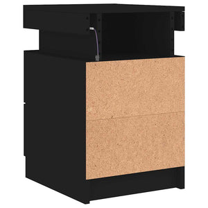 Nachttische mit LED Schwarz 2er-Set