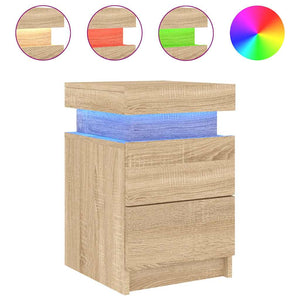Nachttische mit LED Sonoma Eiche 2er-Set