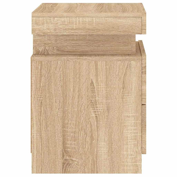 Nachttische mit LED Sonoma Eiche 2er-Set