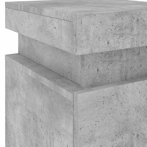Nachttisch Betongrau mit LED-Leuchten