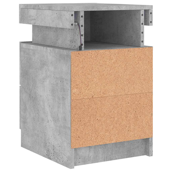 Nachttische mit LED-Leuchten, 2er-Set Betongrau