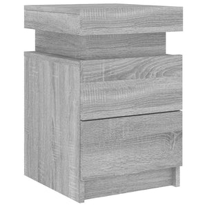 Nachttisch mit LED Grau Sonoma 35x39x55 cm