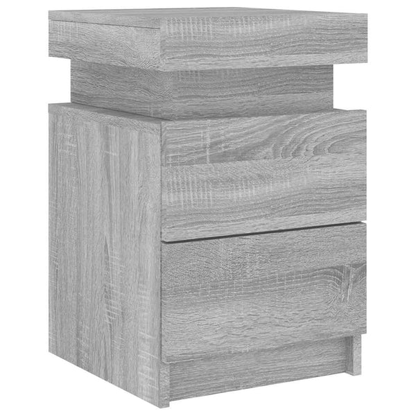 Nachttisch mit LED Grau Sonoma 35x39x55 cm