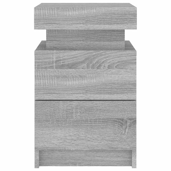 Nachttisch mit LED Grau Sonoma 35x39x55 cm