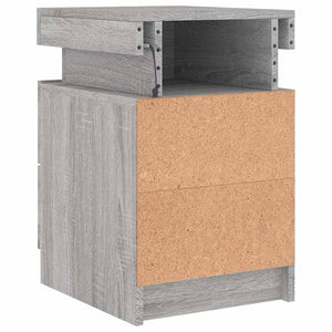 Nachttisch mit LED Grau Sonoma 35x39x55 cm