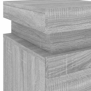 Nachttisch mit LED Grau Sonoma 35x39x55 cm