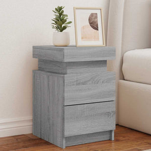 Nachttisch mit LED Grau Sonoma 35x39x55 cm