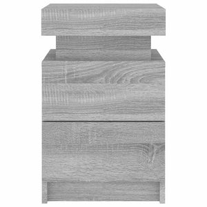 Nachttische mit LED-Leuchten, 2er-Set, Grau Sonoma