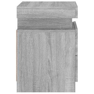 Nachttische mit LED-Leuchten, 2er-Set, Grau Sonoma