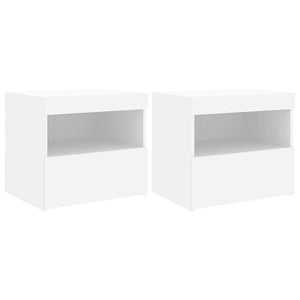 Nachttische mit LED-Leuchten, 2er Set