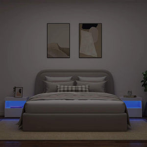 Nachttische mit LED-Leuchten, 2er Set