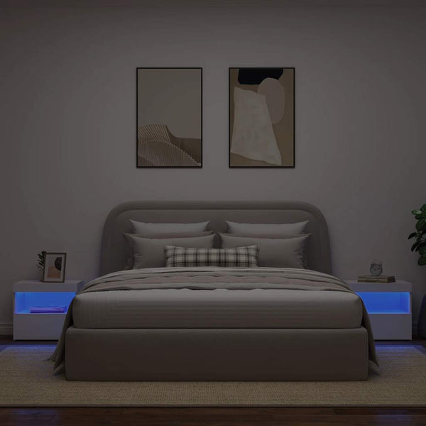 Nachttische mit LED-Leuchten, 2er Set