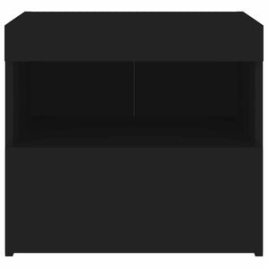 Nachttisch Schwarz mit LED-Leuchten 50x40x45 cm