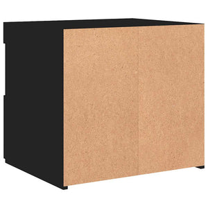Nachttisch Schwarz mit LED-Leuchten 50x40x45 cm