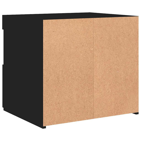 Nachttisch Schwarz mit LED-Leuchten 50x40x45 cm