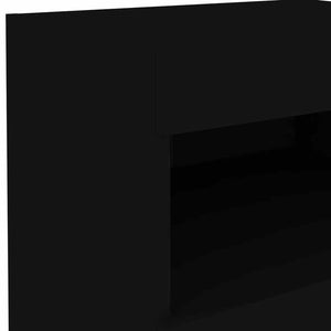 Nachttisch Schwarz mit LED-Leuchten 50x40x45 cm