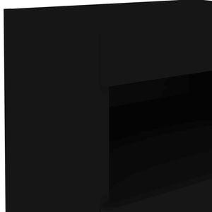 Nachttische mit LED-Leuchten, 2er-Set, Schwarz