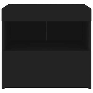 Nachttische mit LED-Leuchten, 2er-Set, Schwarz