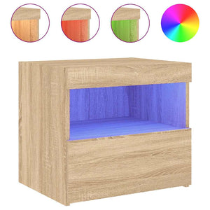 Nachttisch mit LED Sonoma-Eiche 50x40x45 cm