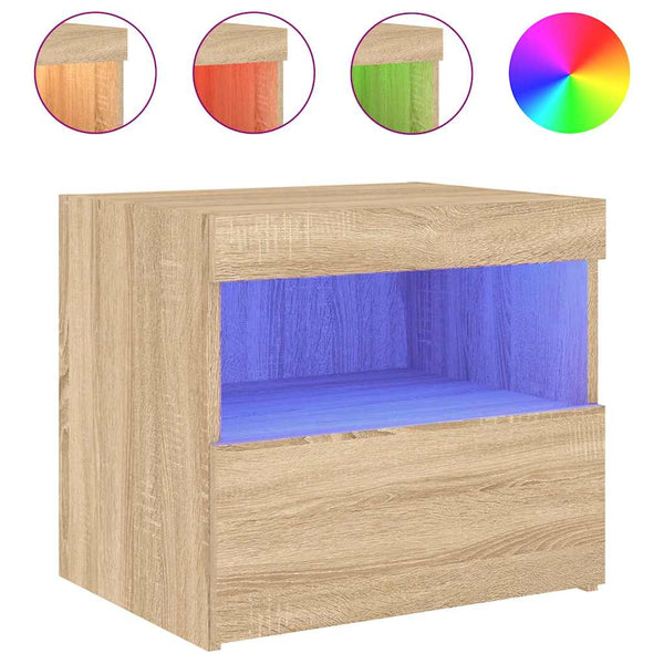 Nachttisch mit LED Sonoma-Eiche 50x40x45 cm