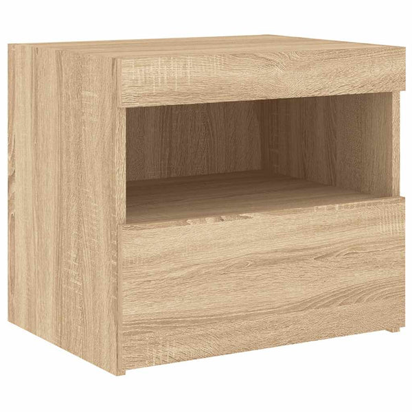 Nachttisch mit LED Sonoma-Eiche 50x40x45 cm