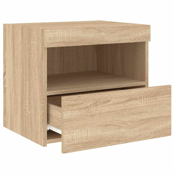 Nachttische mit LED Sonoma Eiche 2er-Set